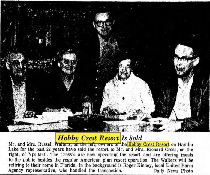 Hobby Crest Resort - April 1966 Changes Hands